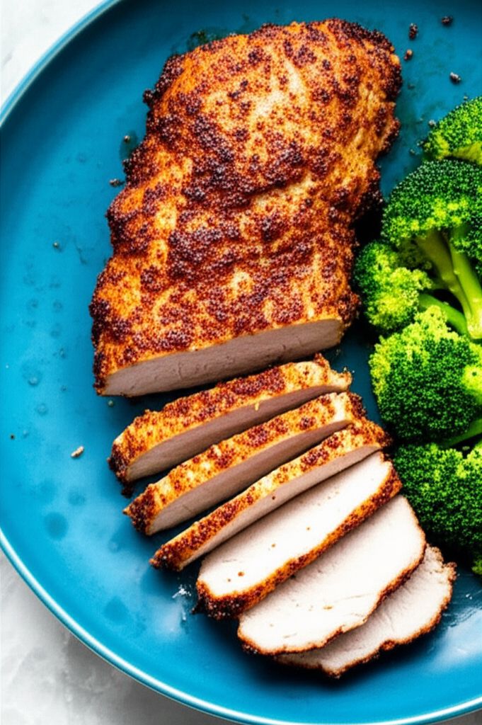 Air Fryer Dry-Rubbed Pork Tenderloin with Broccoli