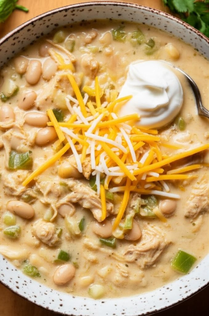 Almost White Slow-Cooker Chicken Chili