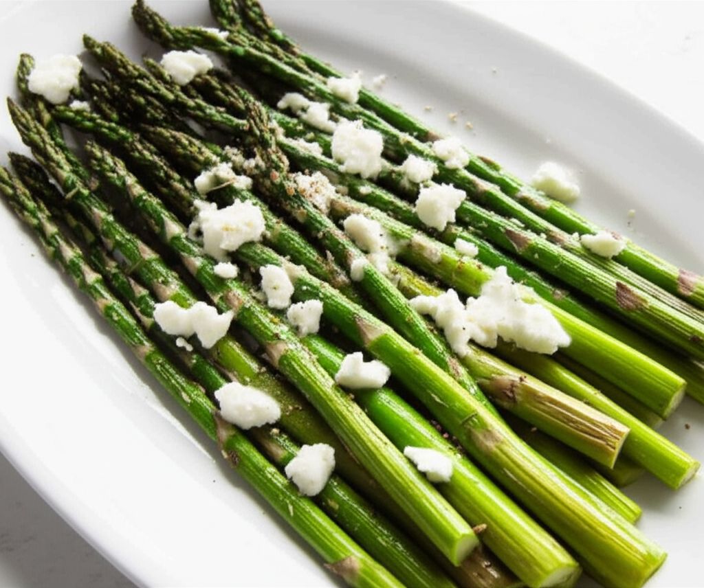 Broiled Asparagus with Goat Cheese