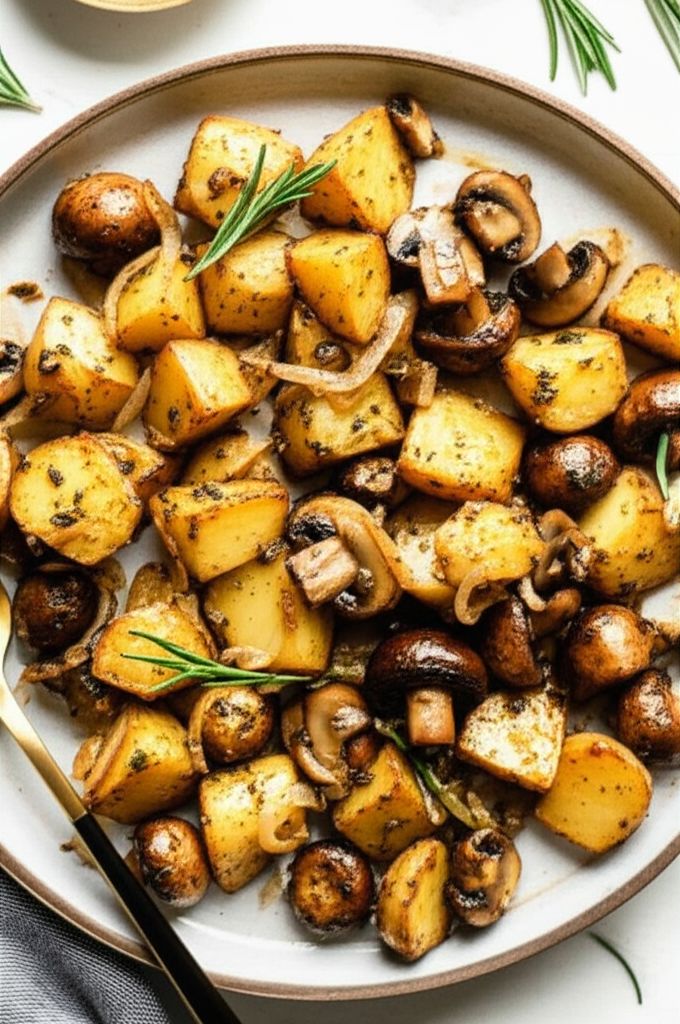 Honey-Roasted Potatoes and Mushrooms