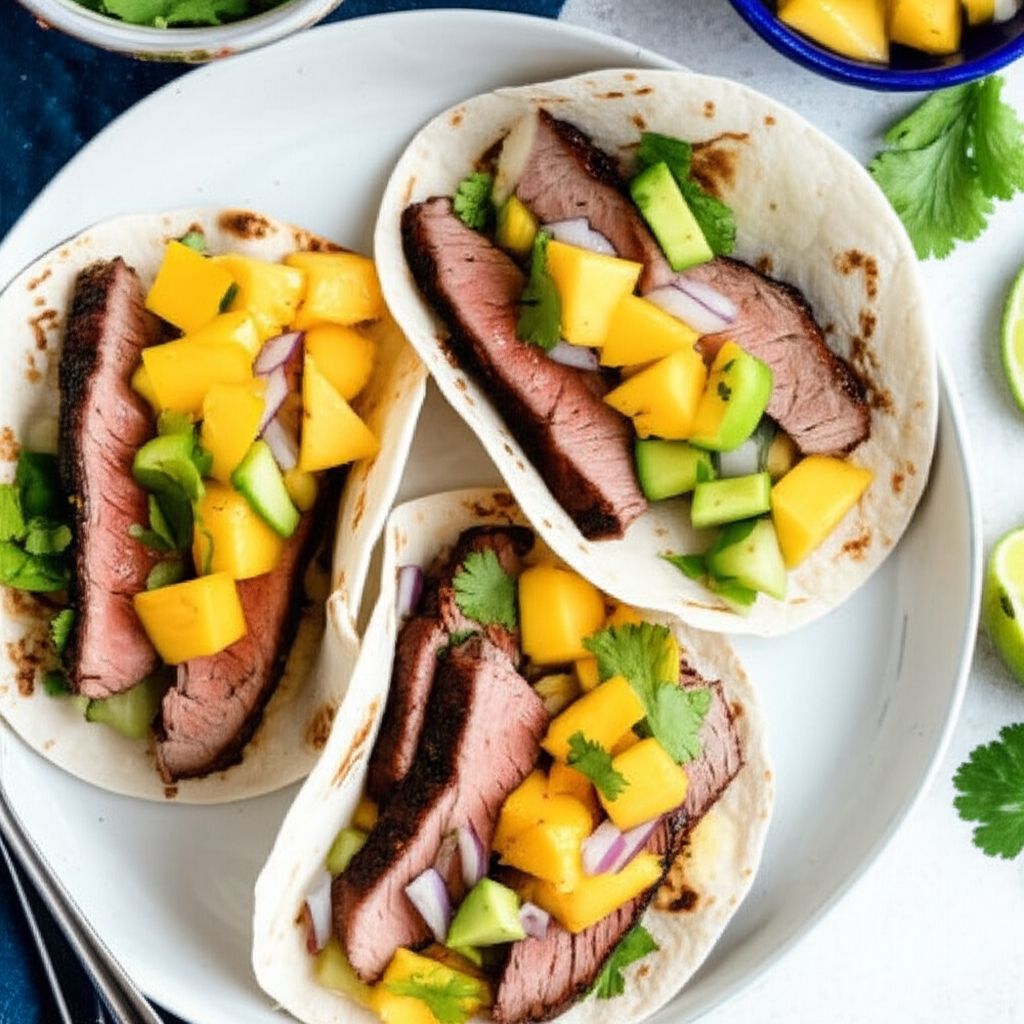 Mango Salsa Steak Fajitas