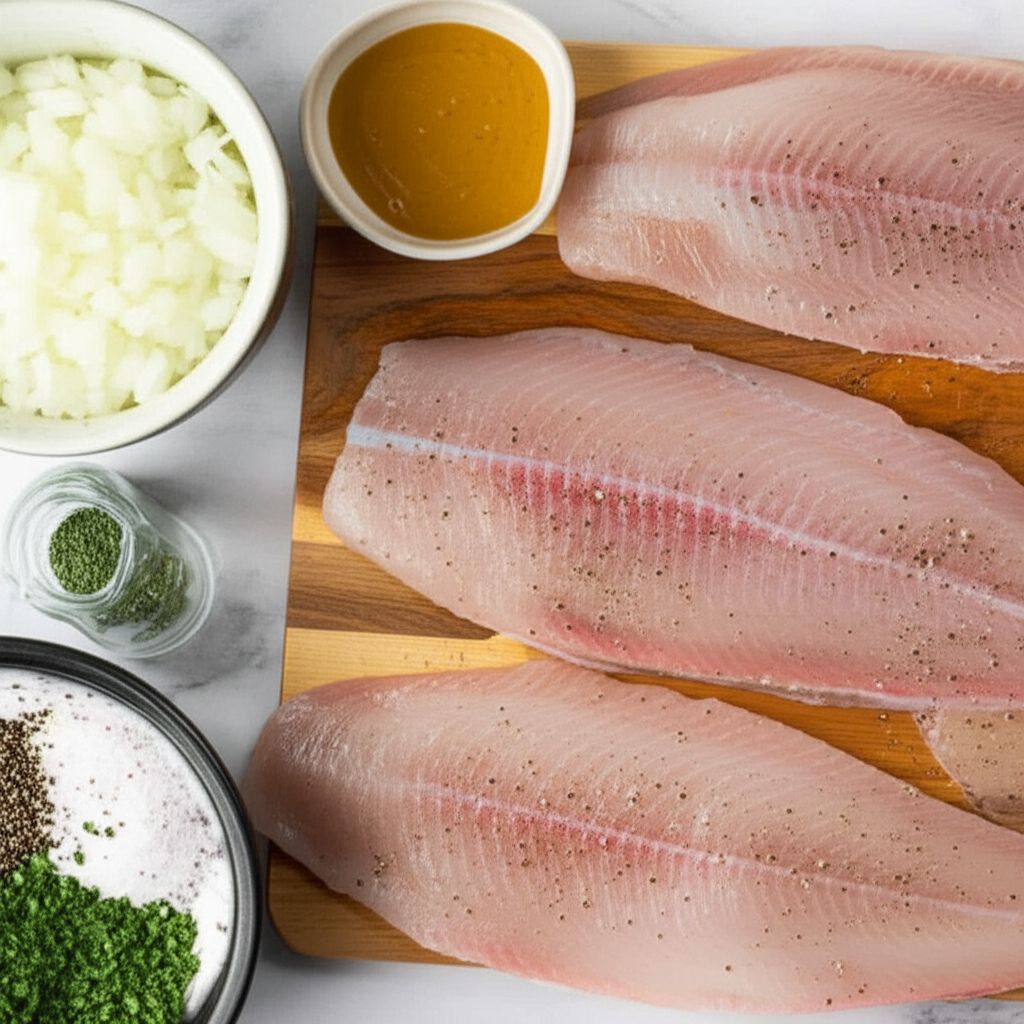 Onion Dijon Crusted Catfish