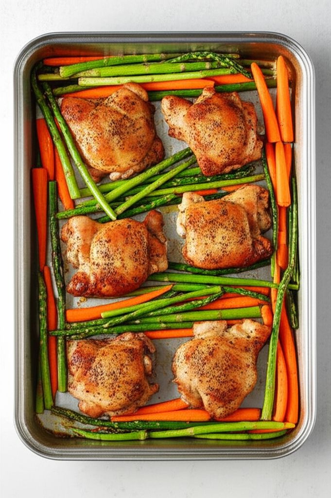 Roasted Honey-Mustard Chicken Thighs with Vegetables