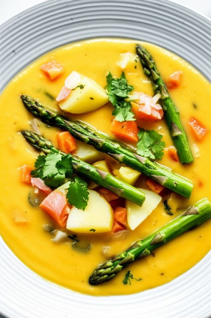 Spicy Potato and Asparagus Soup