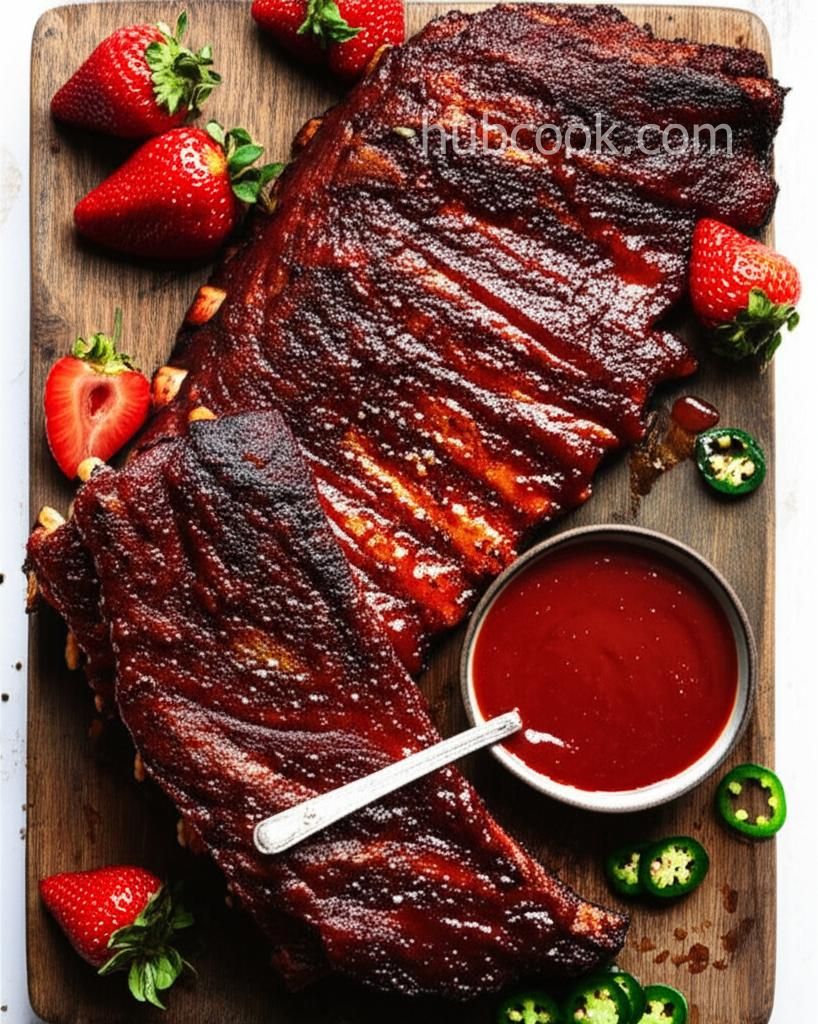Strawberry Jalapeno Smoked Ribs