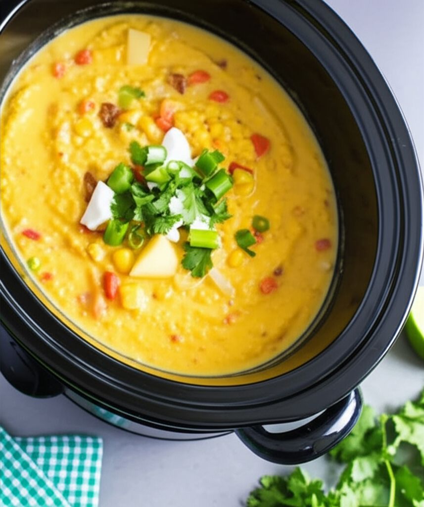 Tangy Vegan Crockpot Corn Chowder