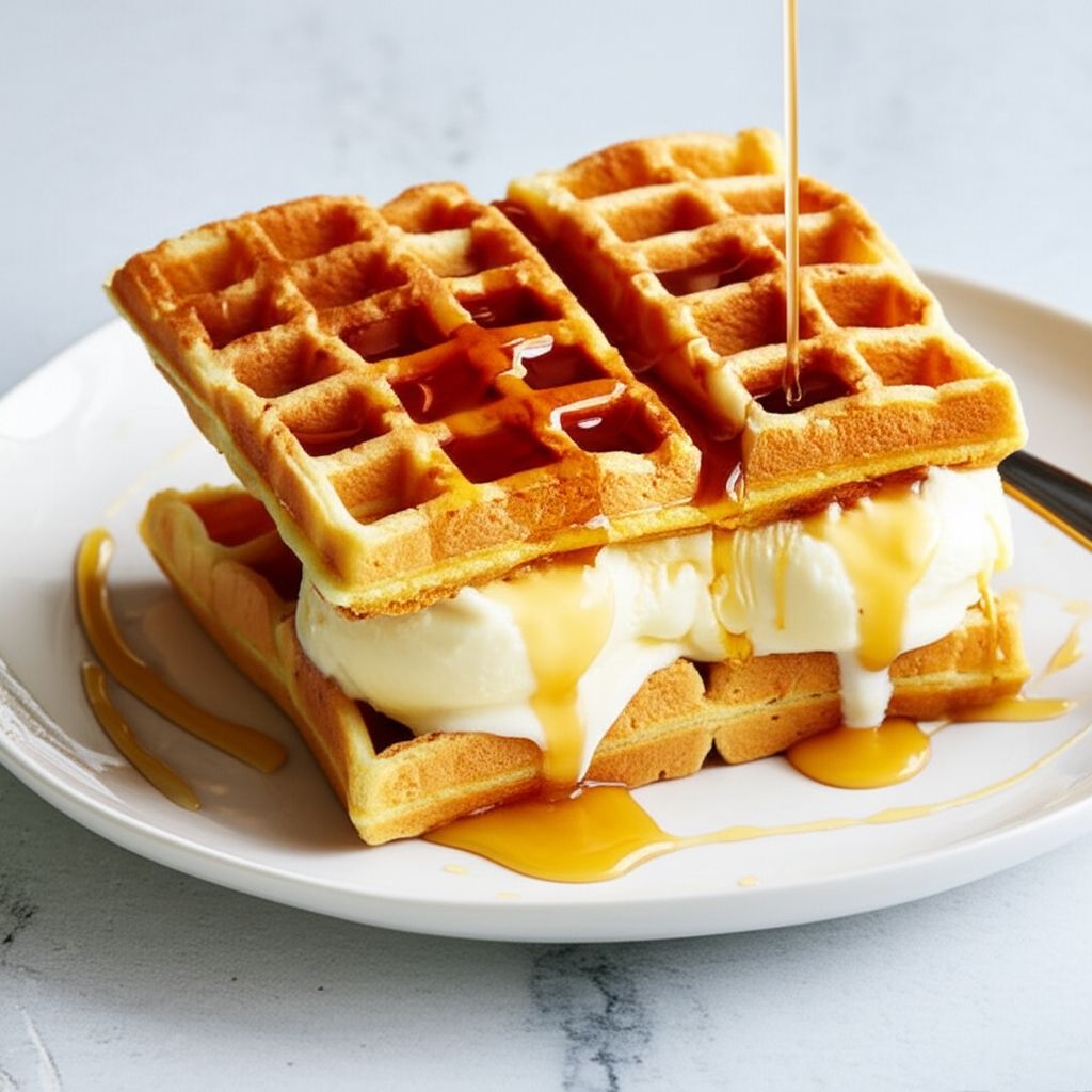 Toasted Waffle Ice Cream Sandwich