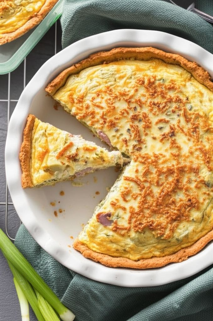 Artichoke and Ham Quiche with Cheesy Hashbrown Crust