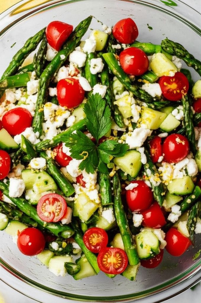 Asparagus, Cucumber, and Tomato Salad