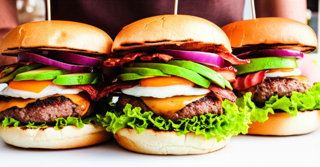 Bacon, Egg, and Avocado Burgers