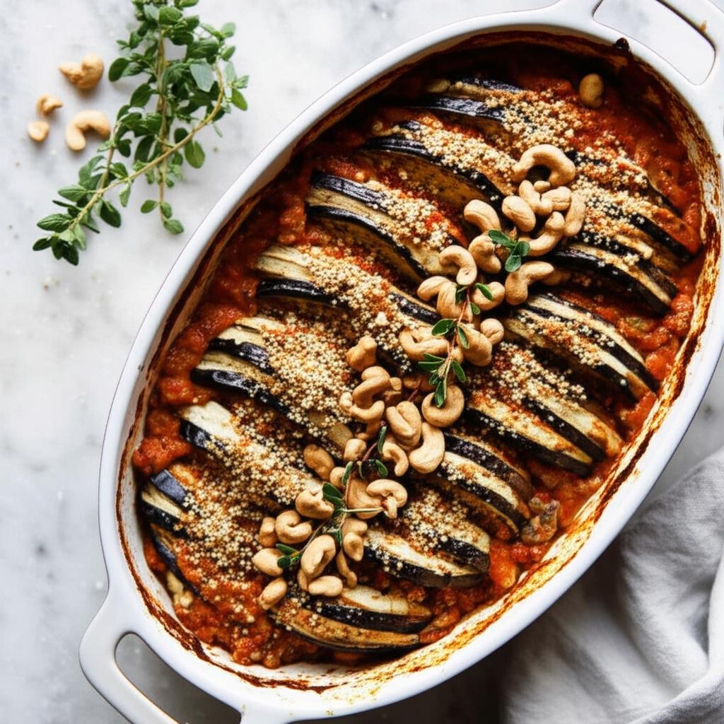 Baked Eggplant with Cashews