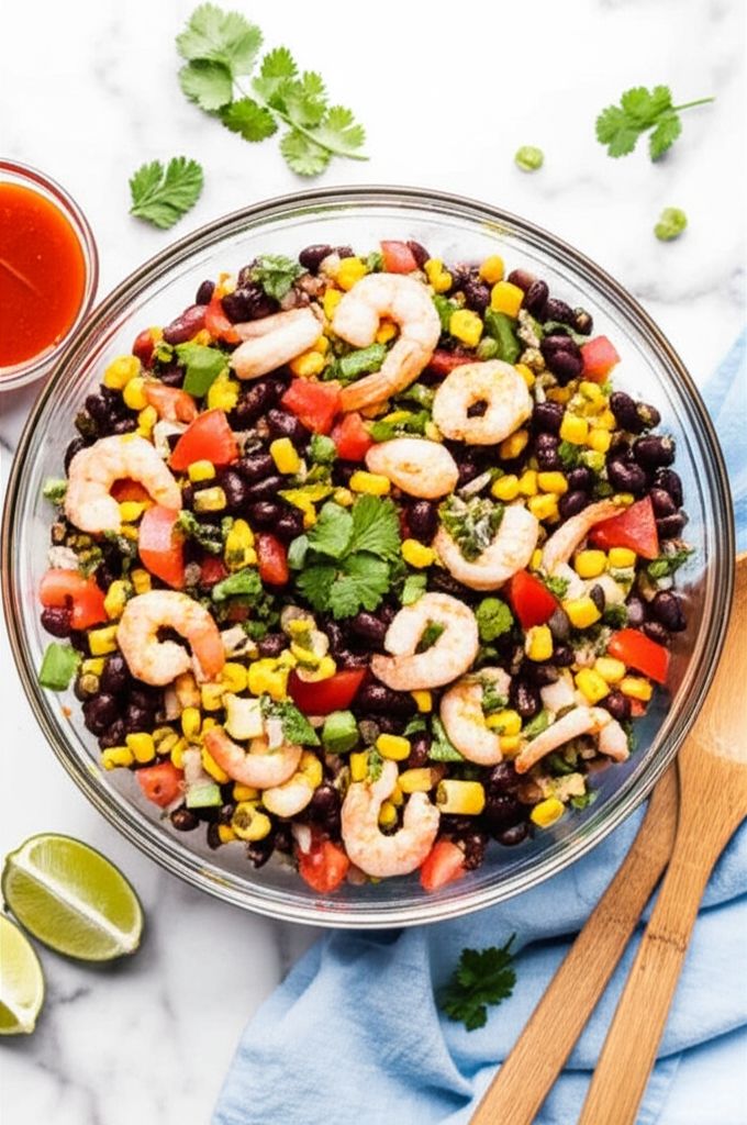 Black Bean, Corn, Tomato, and Shrimp Salad