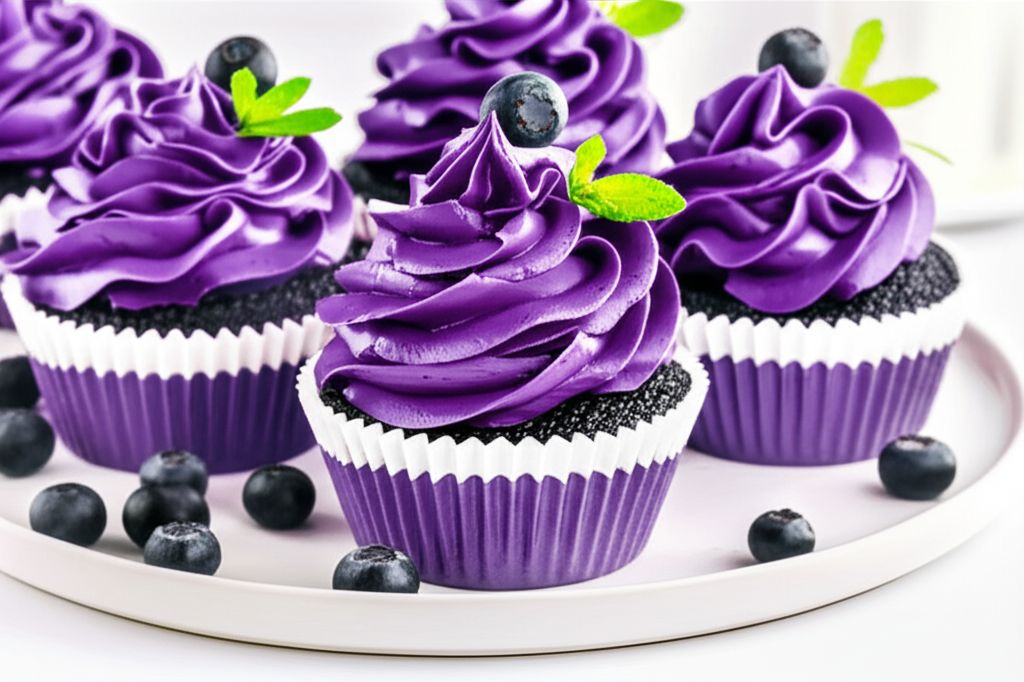 Blueberry Cupcakes with Blueberry Cream Cheese Frosting