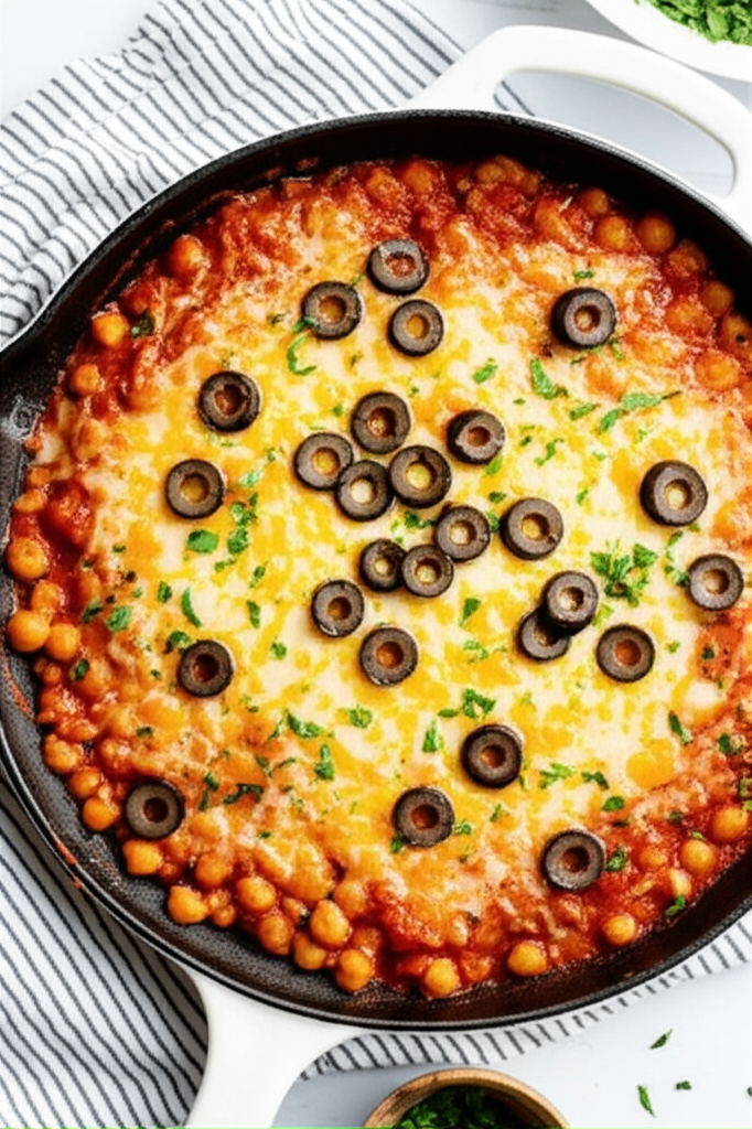 Cheesy Skillet Chickpeas