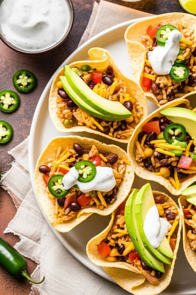 Chicken Taco Bowls with Pinto Beans and Rice