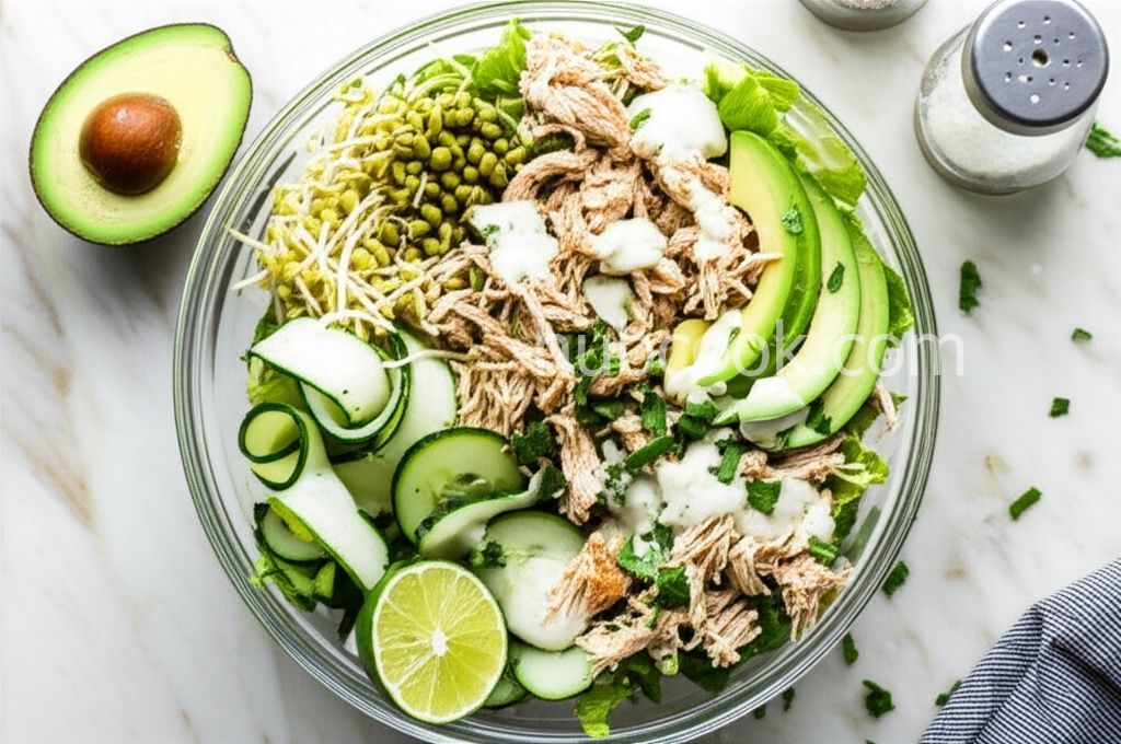 Citrusy Romaine Salad with Shredded Chicken