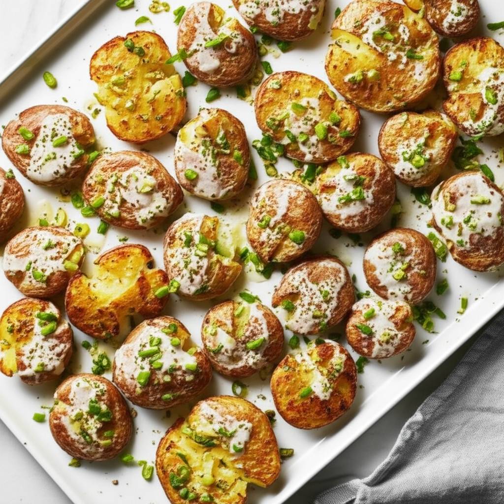 Crispy Herb Smashed Potato Salad