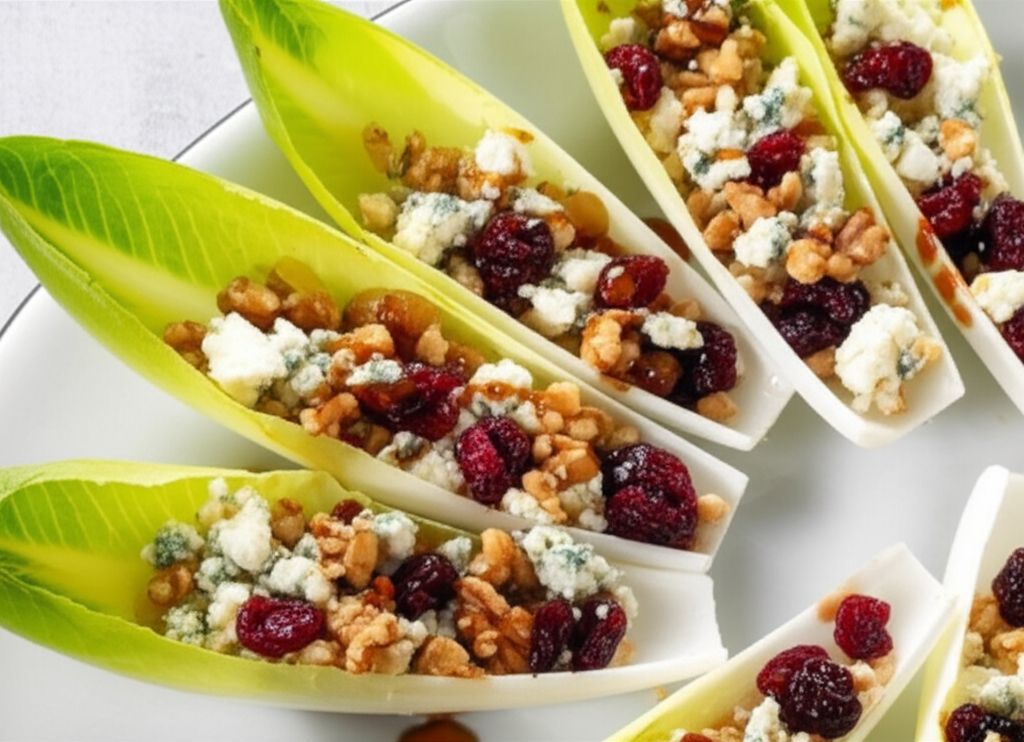 Easy Endive, Cranberry, Walnut Appetizers