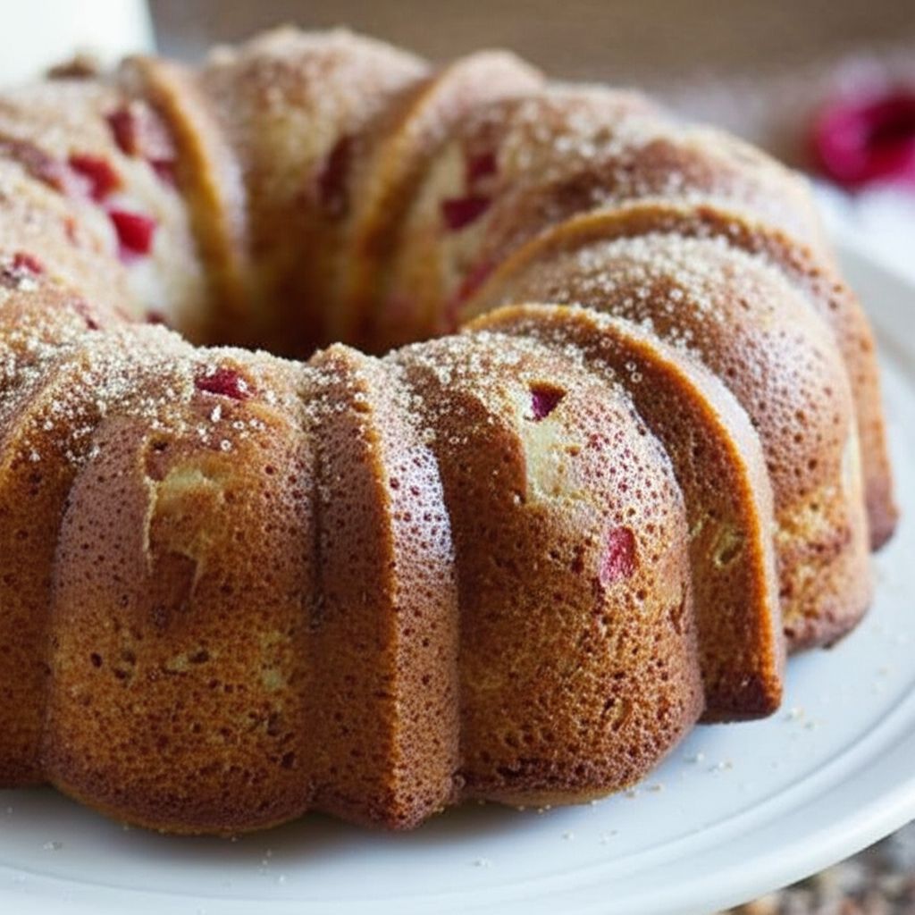 Filled Rhubarb Coffee Cake