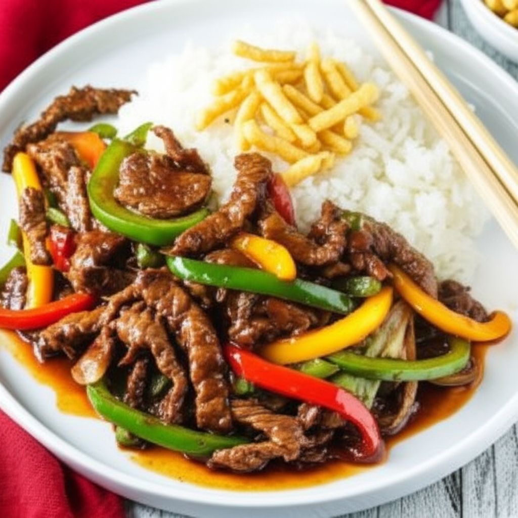 Fresh Vegetable Stir-Fry with Peppery Orange Beef