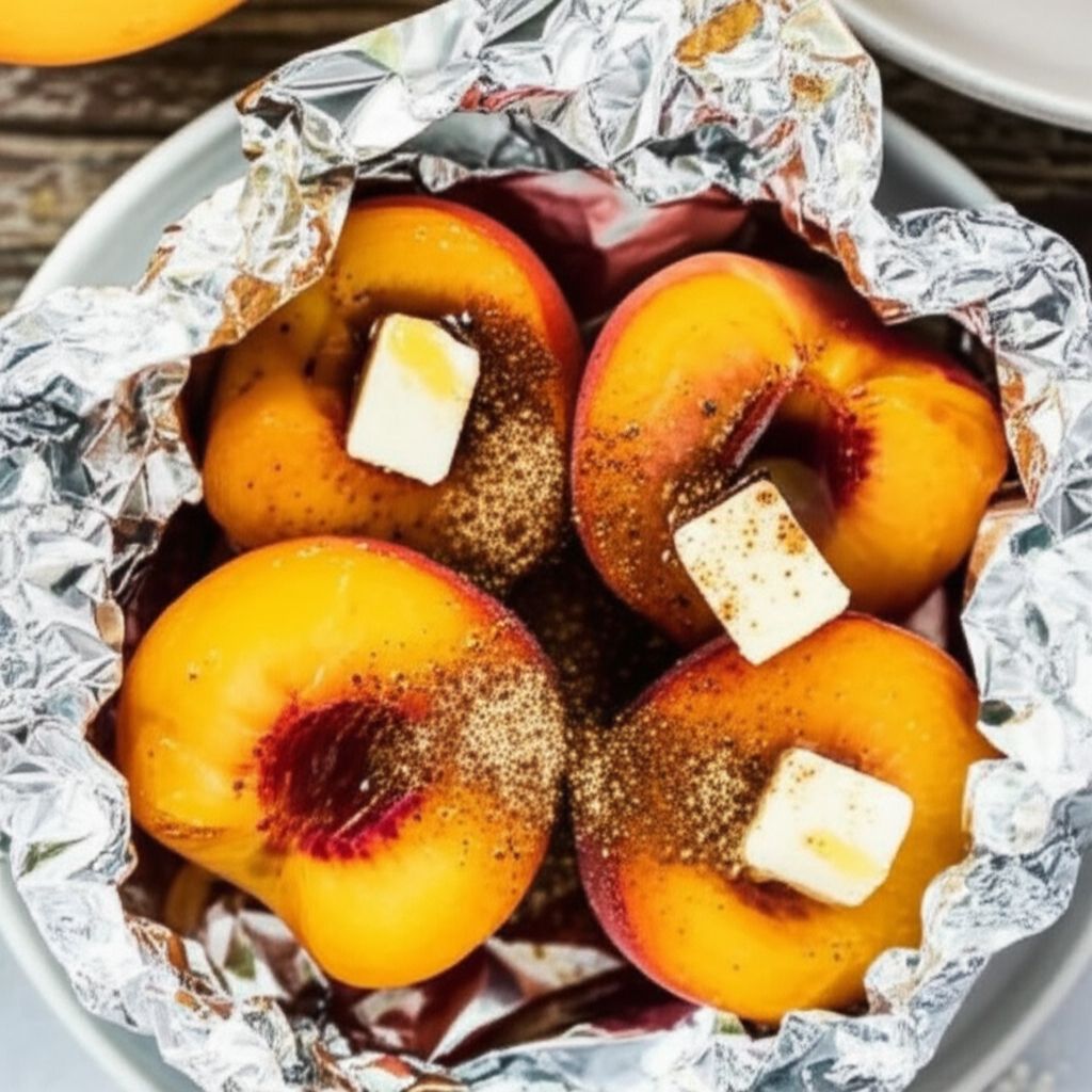 Grilled Peaches in Foil