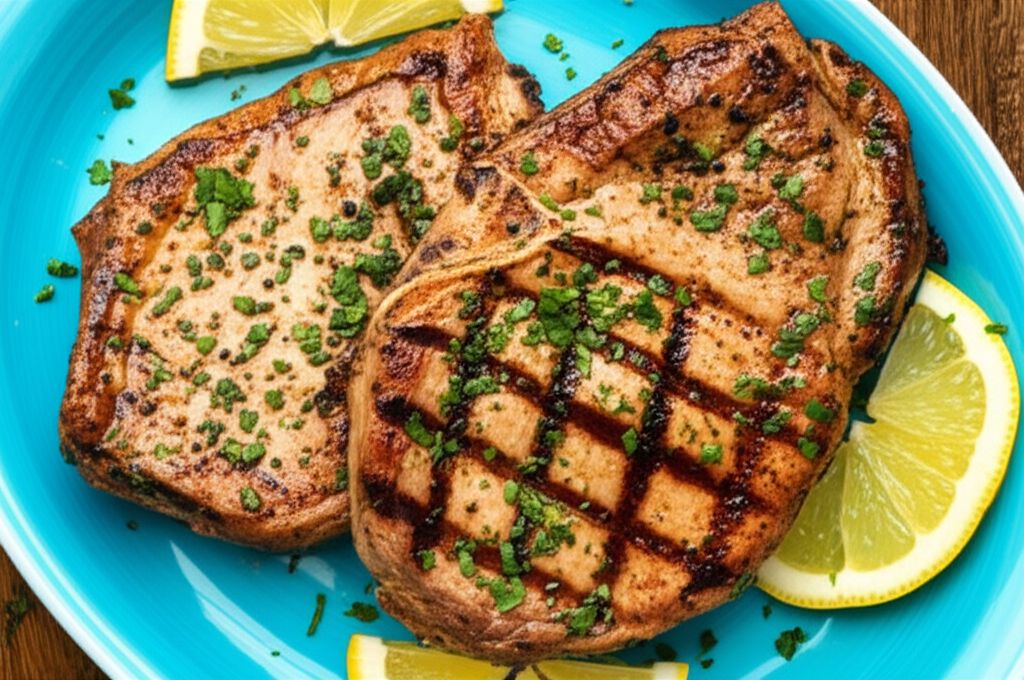 Grilled Pork Chops with Fresh Herbs