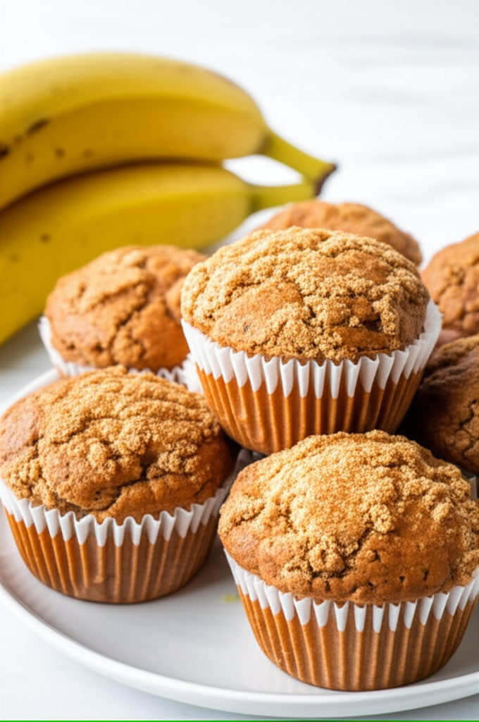 Healthier Banana Crumb Muffins