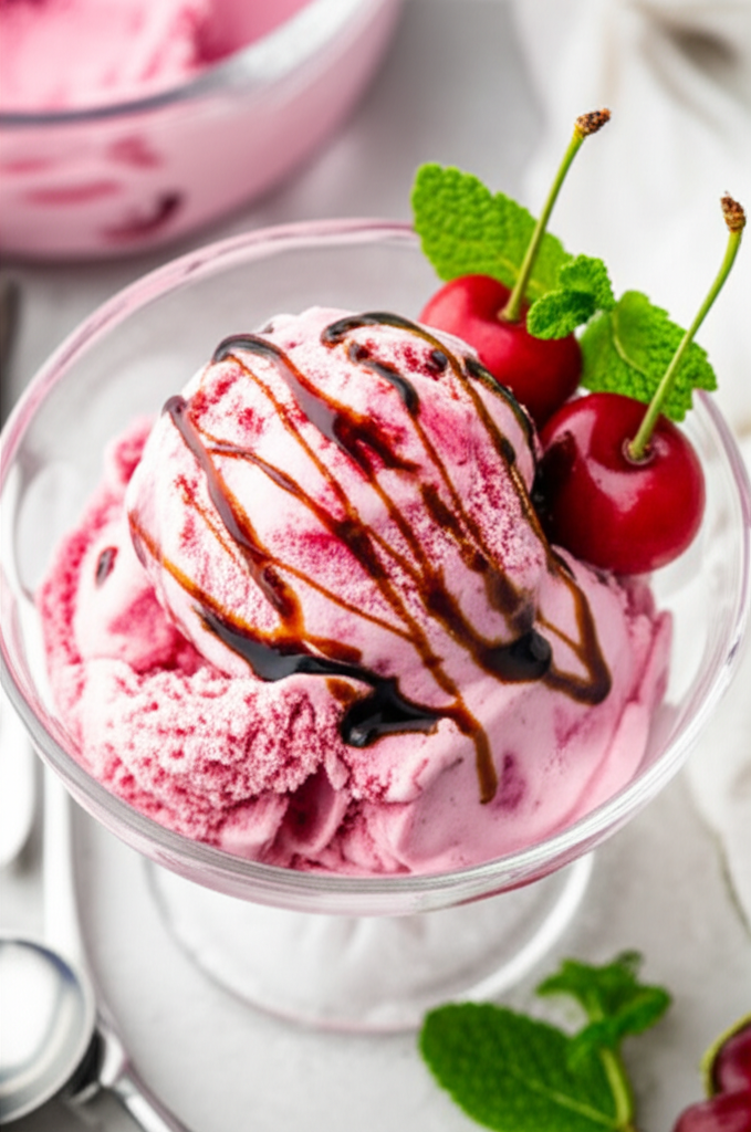 Homemade Cherry Ice Cream