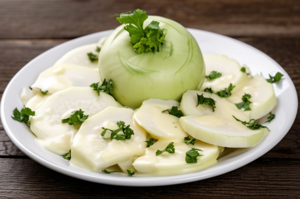 Kohlrabi in Lemon-Cream Sauce
