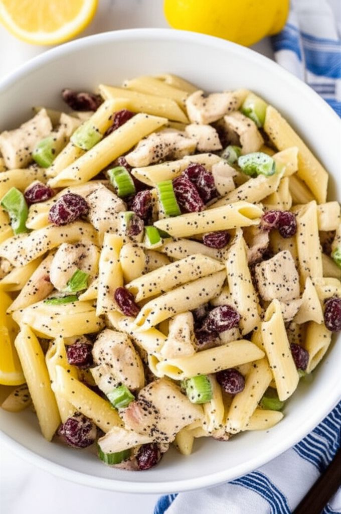 Lemon Poppy Seed Chicken Pasta Salad
