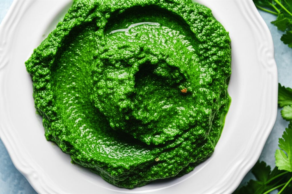 Mashed Potatoes with Spinach Pesto
