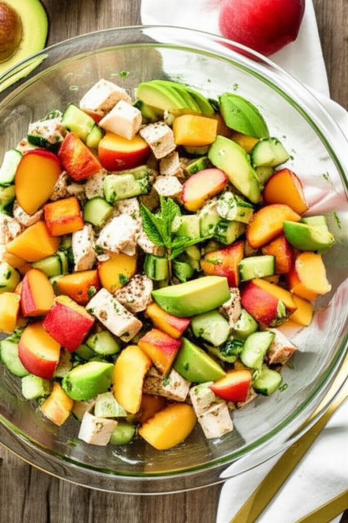 Minty Peach Chicken Salad
