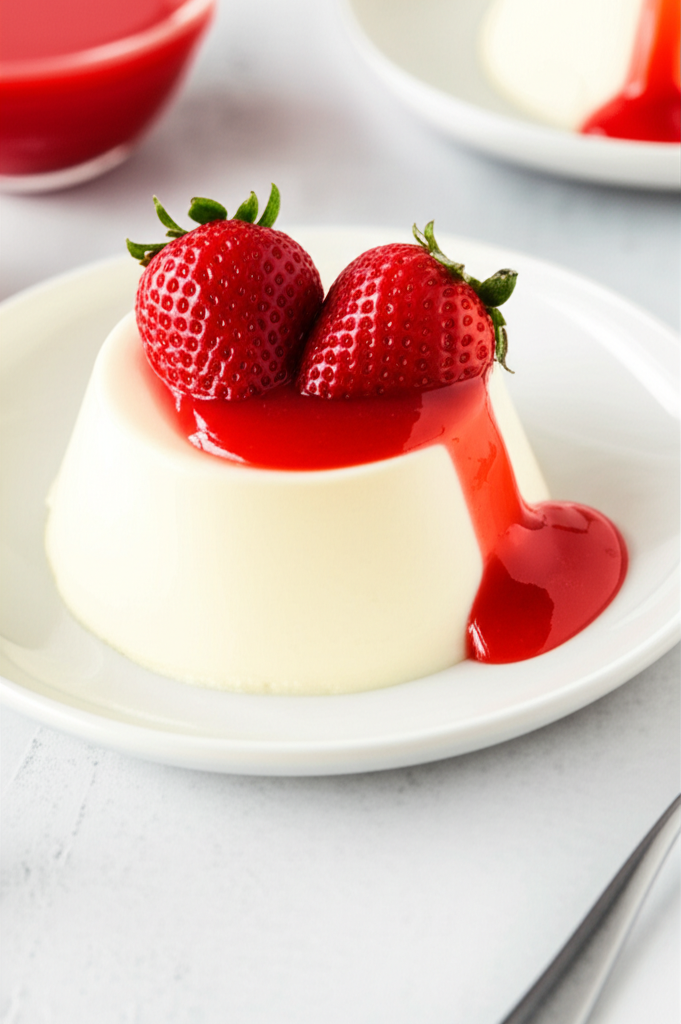 Panna Cotta With Fresh Strawberry Sauce