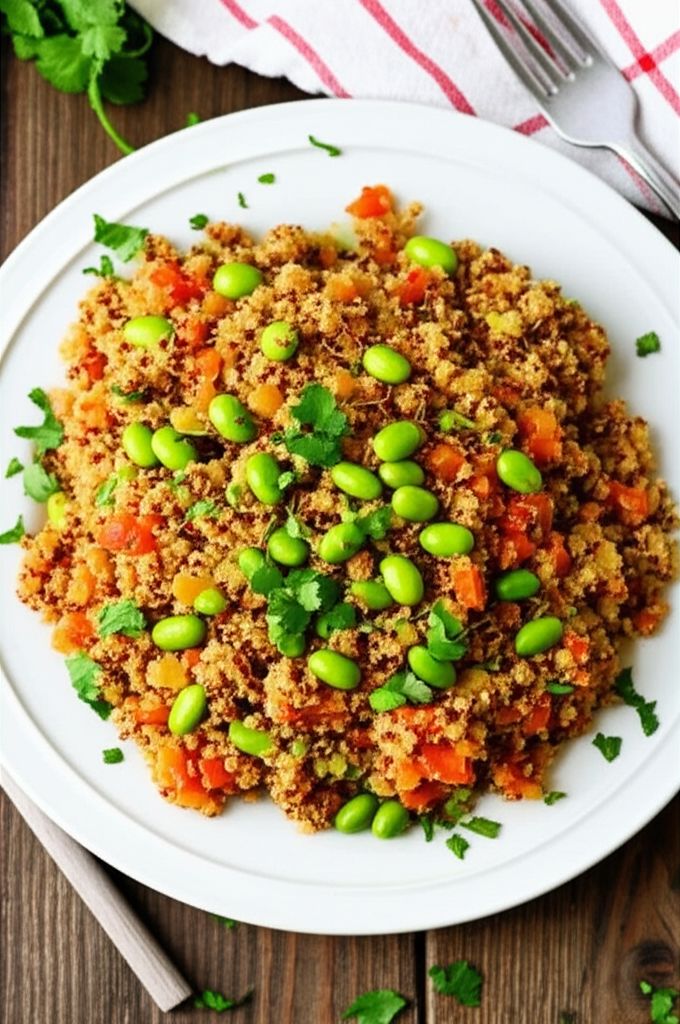 Protein-Packed Spicy Vegan Quinoa with Edamame
