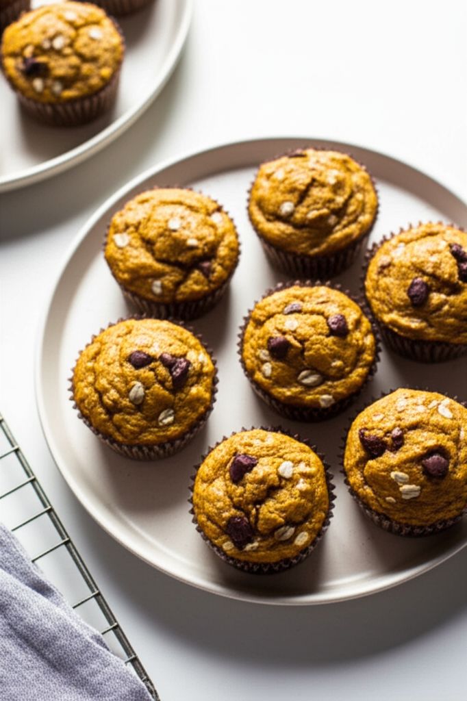 Pumpkin Pie-Oat Flour Muffins