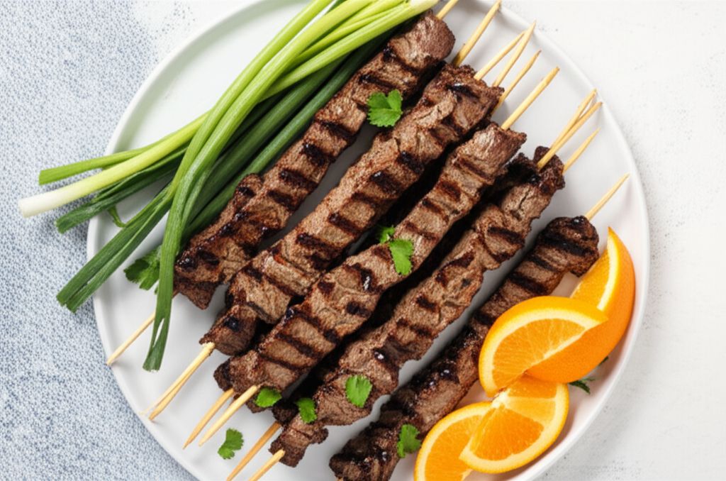 Red Wine and Orange Marinated Beef Skewers