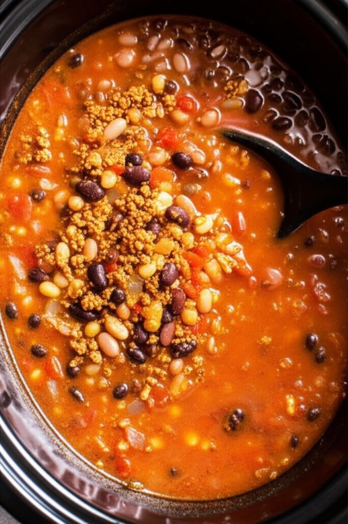 Slow Cooker Taco Bean Soup