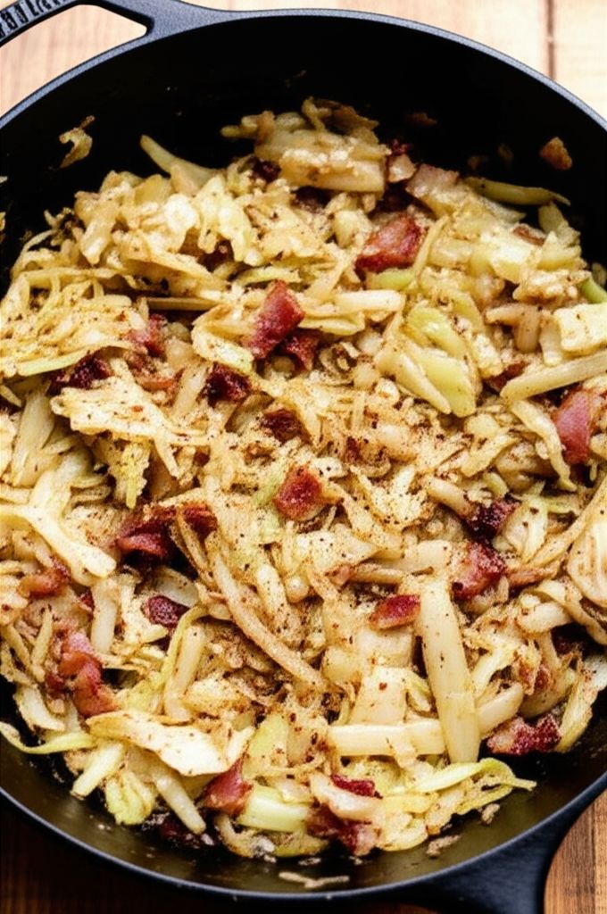 Southern Fried Smothered Cabbage