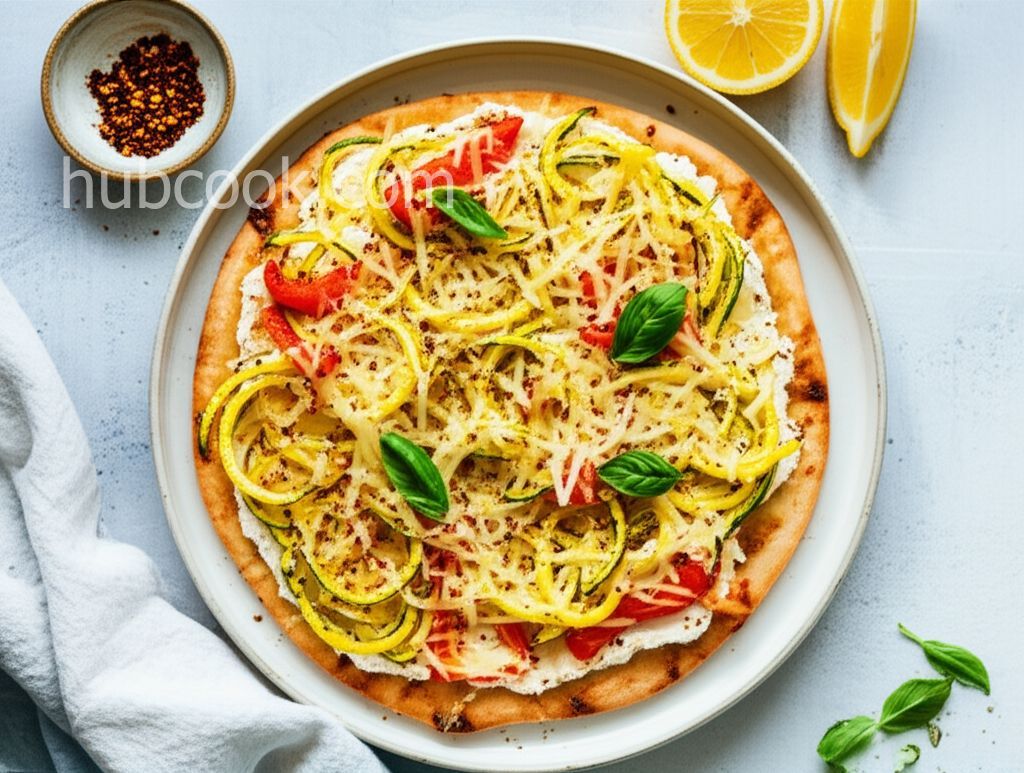 Spiralized Yellow Squash-Ricotta Naan