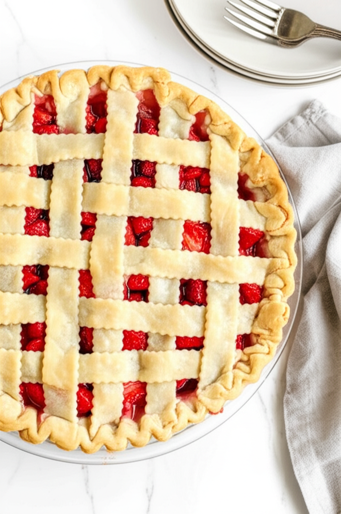Strawberry Raisin Rhubarb Pie