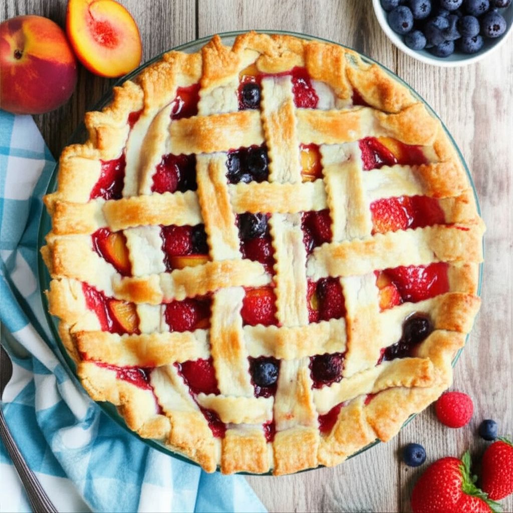 Summer is Here Triple Berry Peach Pie