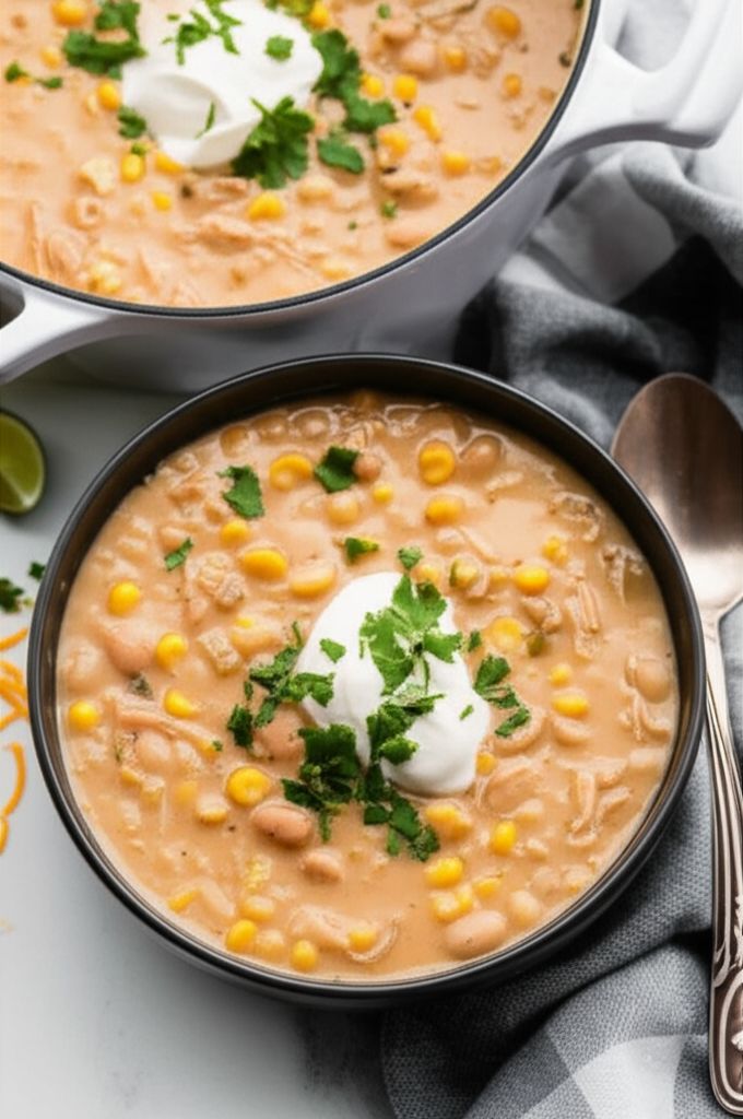 White Rotisserie Chicken Chili