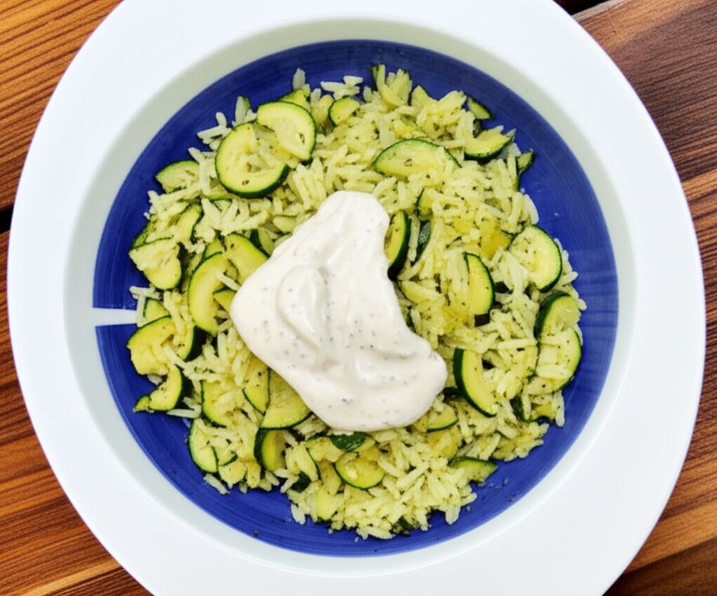 Zucchini with Dill Weed and Garlic-Yogurt Sauce