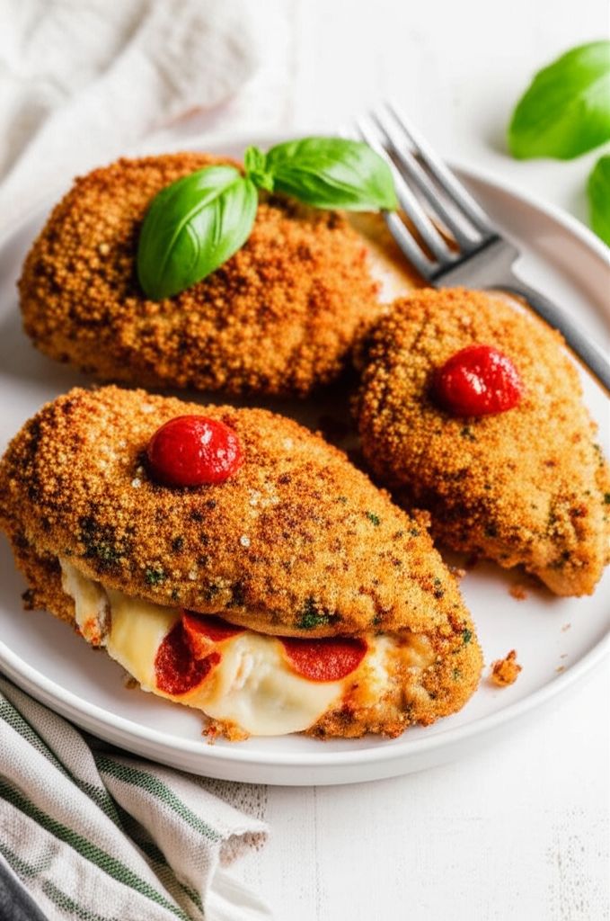 Air Fryer Pizza-Stuffed Chicken Breasts