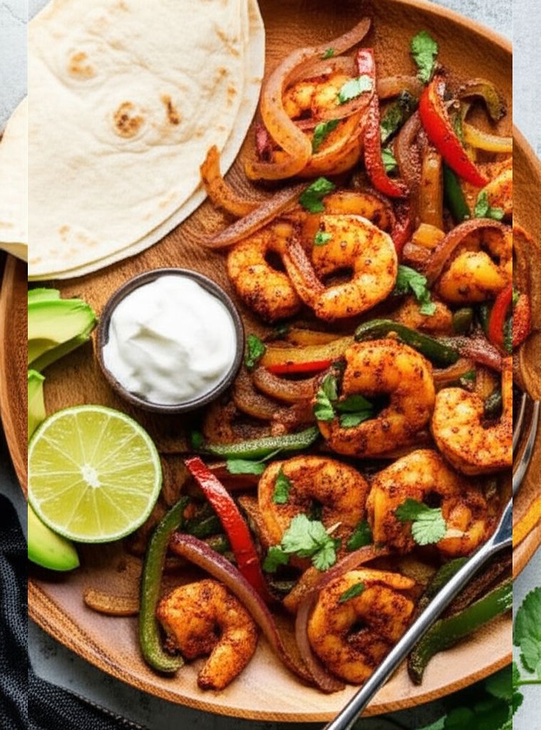 Air-Fried Shrimp Fajitas