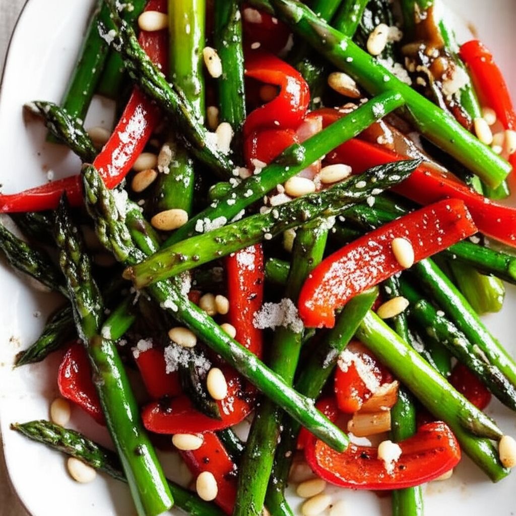 Asparagus and Red Pepper with Balsamic Vinegar