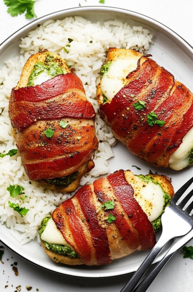 Bacon-Wrapped Chicken Pesto