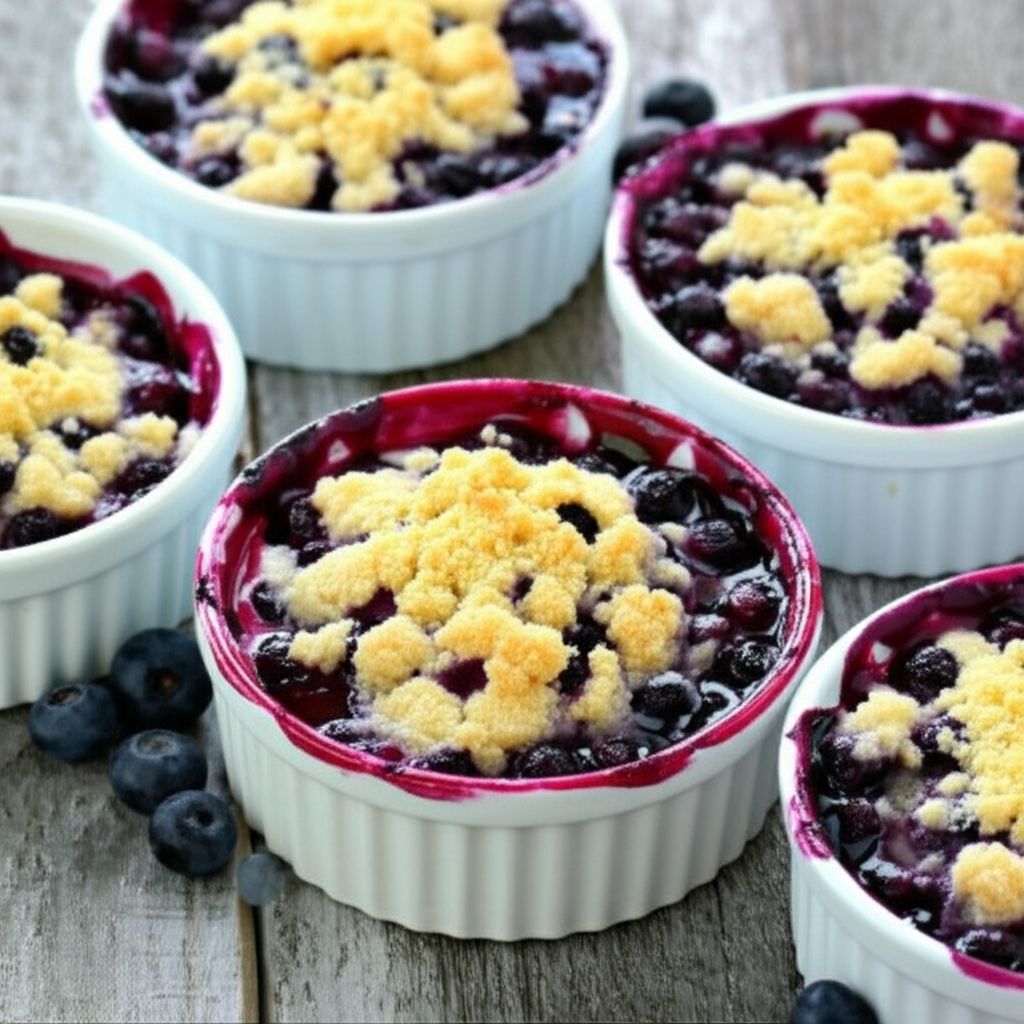 Blueberry-Lemon Cake Mix Cobblers