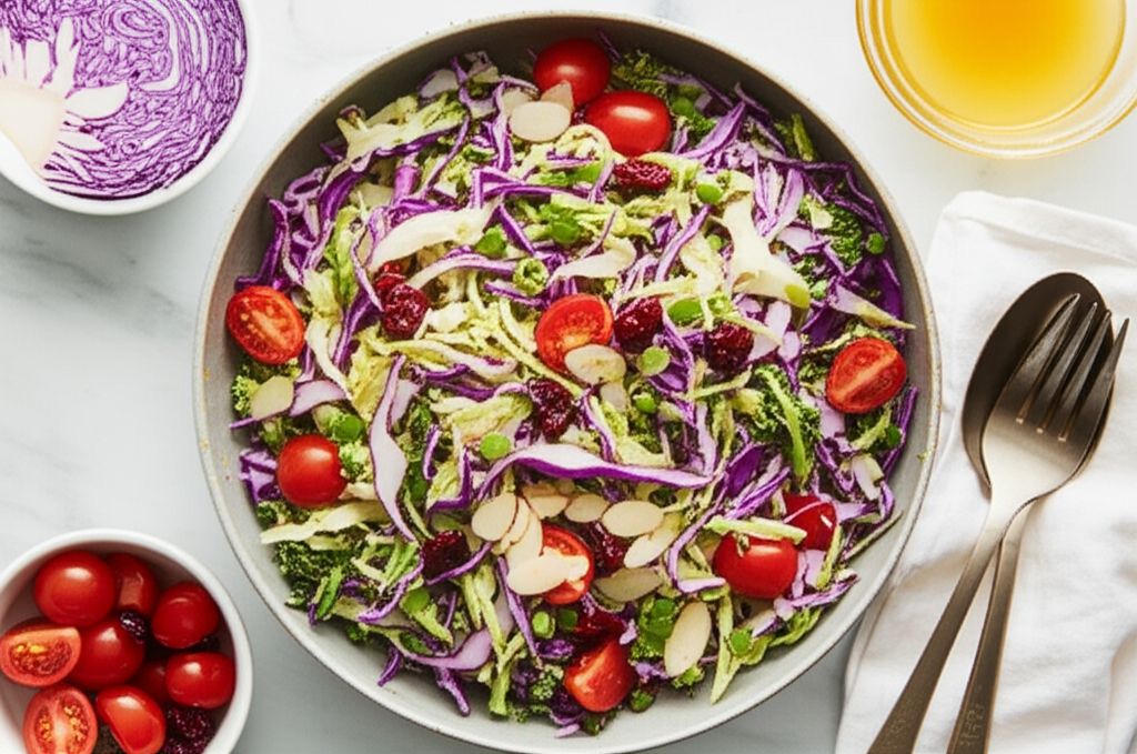 Cabbage and Broccoli Slaw with Vinegar Dressing
