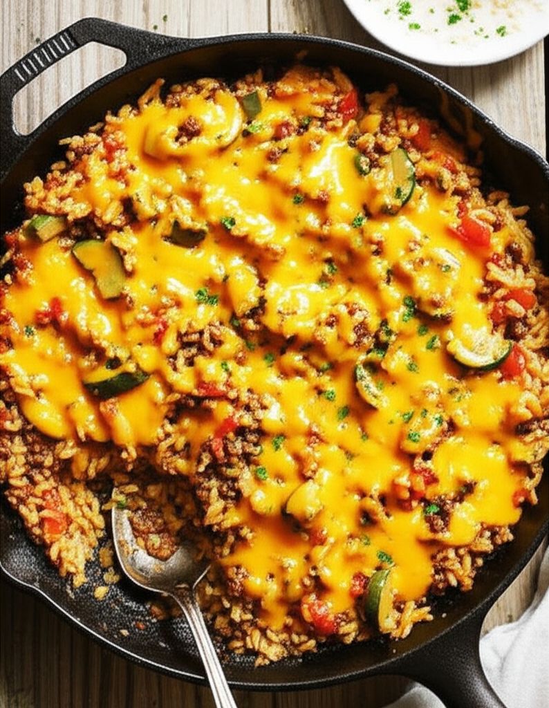 Cheeseburger Rice Skillet